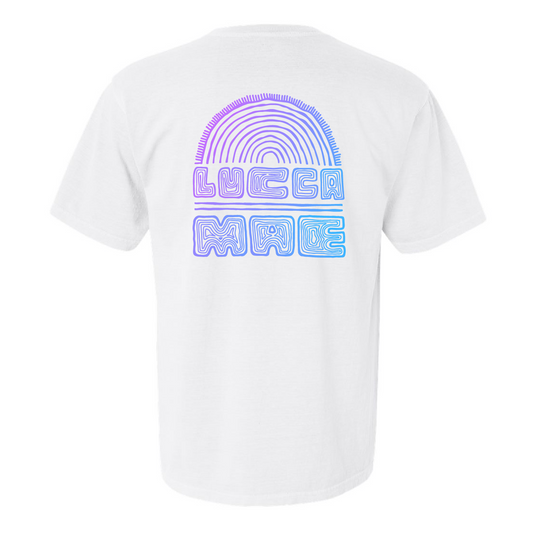 Blue Graphic Tee - White