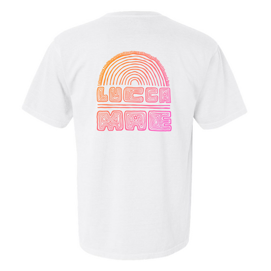 Pink Graphic Tee - White